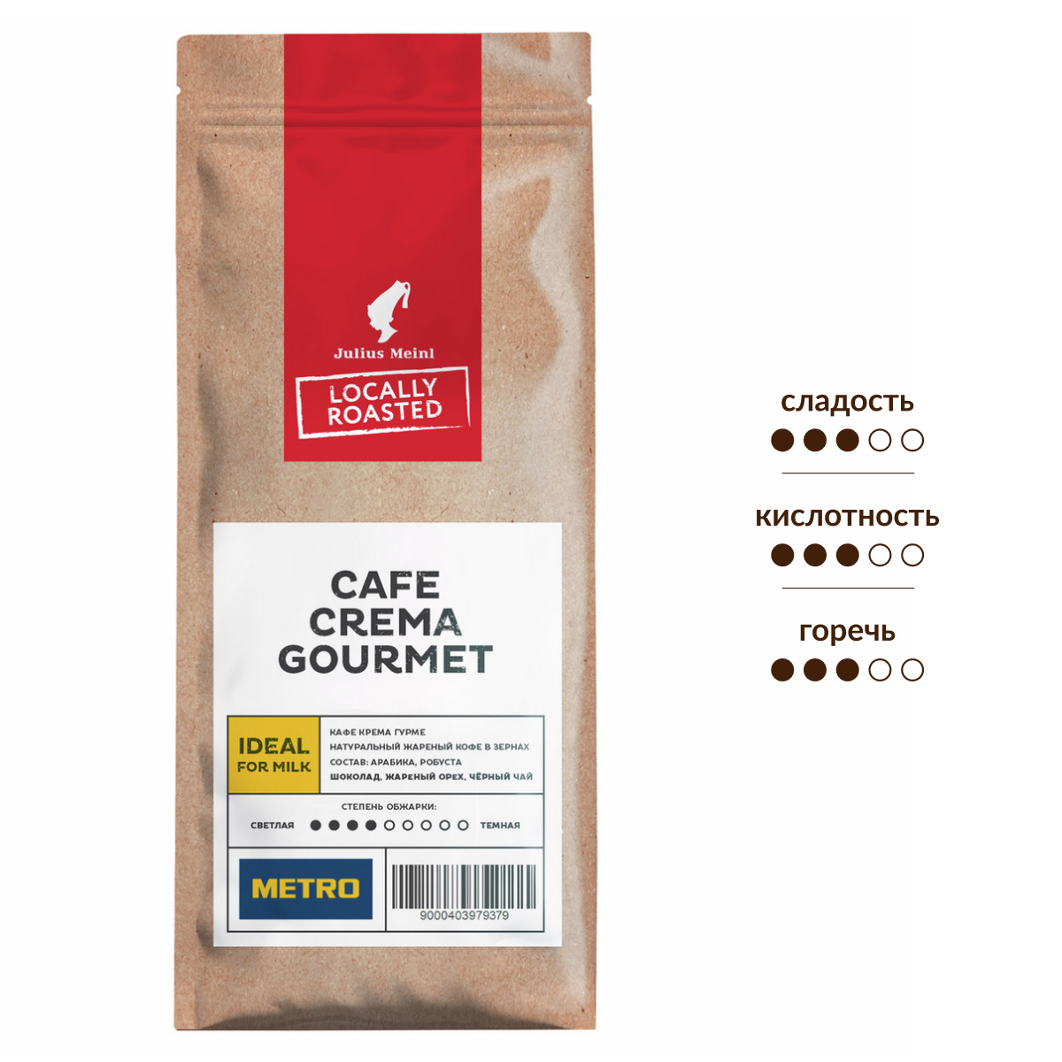 Кофе Julius Meinl Cafe Crema Gourmet в зернах, 1кг