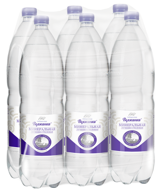 Изображение товара Вода Волжанка газированная 1,5л 6шт природная питьевая слабоминерализованная