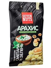 Арахис Seven nuts в хрустящей оболочке со вкусом сметаны и зелени, 50г