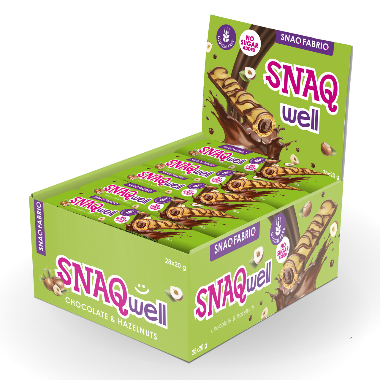 Изображение товара Батончик вафельный Snaq Fabriq Snaqwell без сахара 28 шт 20 г каждый