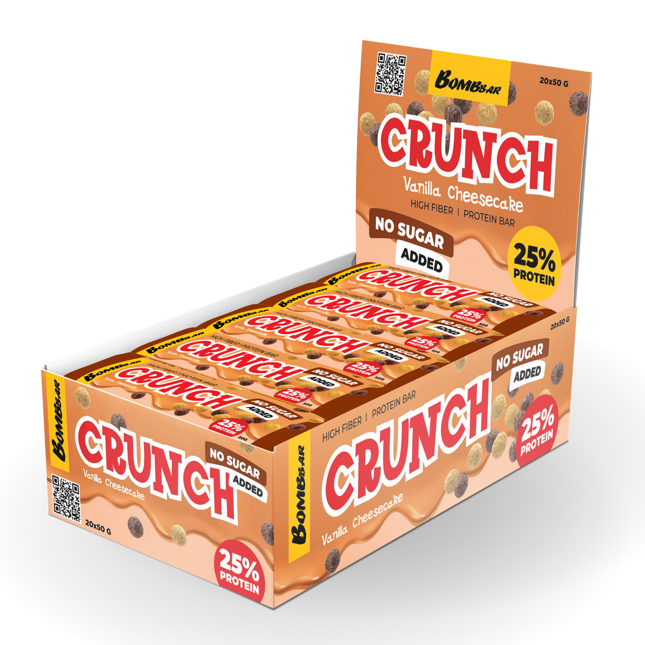Изображение товара Протеиновый батончик Bombbar Crunch Ваниль-Чизкейк без сахара 50г х 20 шт