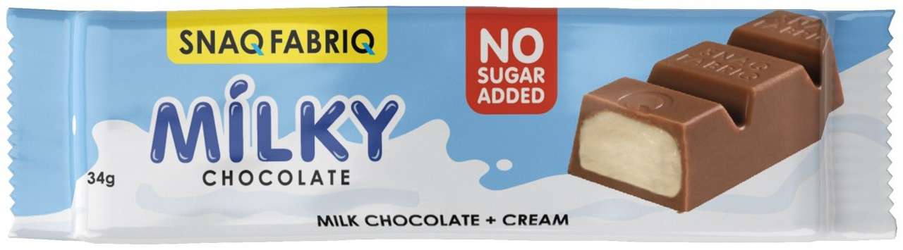Изображение товара Шоколад Snaq Fabriq Milky молочный со сливочной начинкой без сахара, 34г