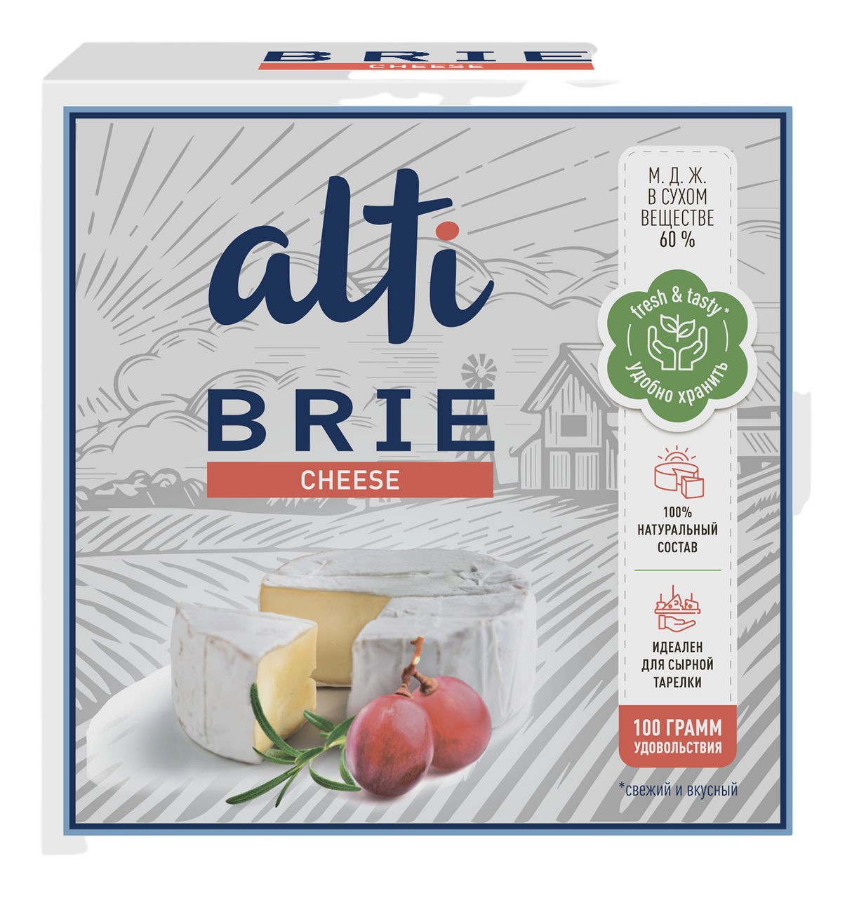 Сыр Alti Brie мягкий 60%, 100г купить с доставкой на дом, цены в  интернет-магазине