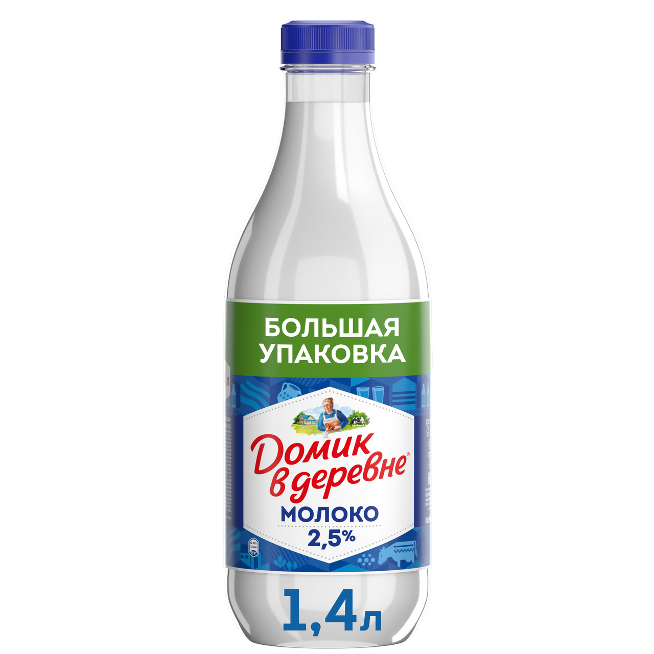 Изображение товара Молоко Домик в деревне пастеризованное 2.5%, 1.4л