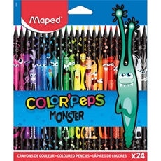 Карандаши цветные Maped Black Monster, 24 цвета