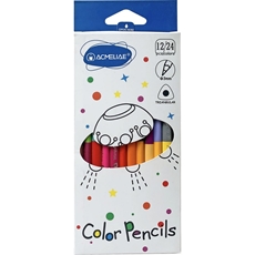 Набор карандашей Acmeliae цветных двусторонних трехгранных 12шт, 24 цвета
