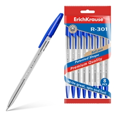 Ручка Erich Krause Classic Stick шариковая R-301 синяя, 8шт