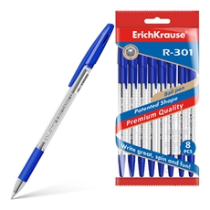 Ручка Erich Krause Classic шариковая R-301 синяя 1мм, 8шт