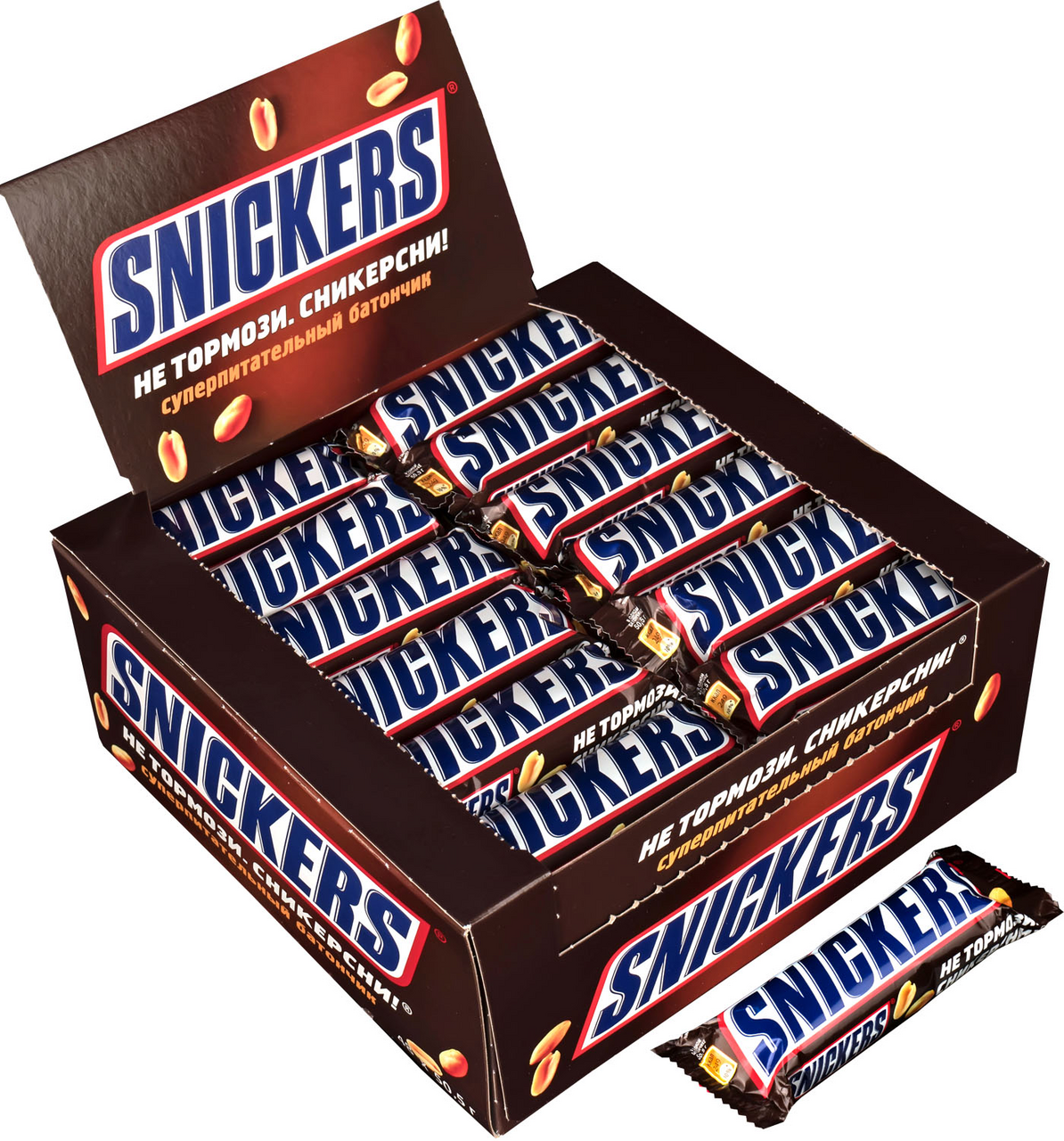 Батончик Snickers шоколадный, 51г x 48 шт купить с доставкой на дом, цены в  интернет-магазине