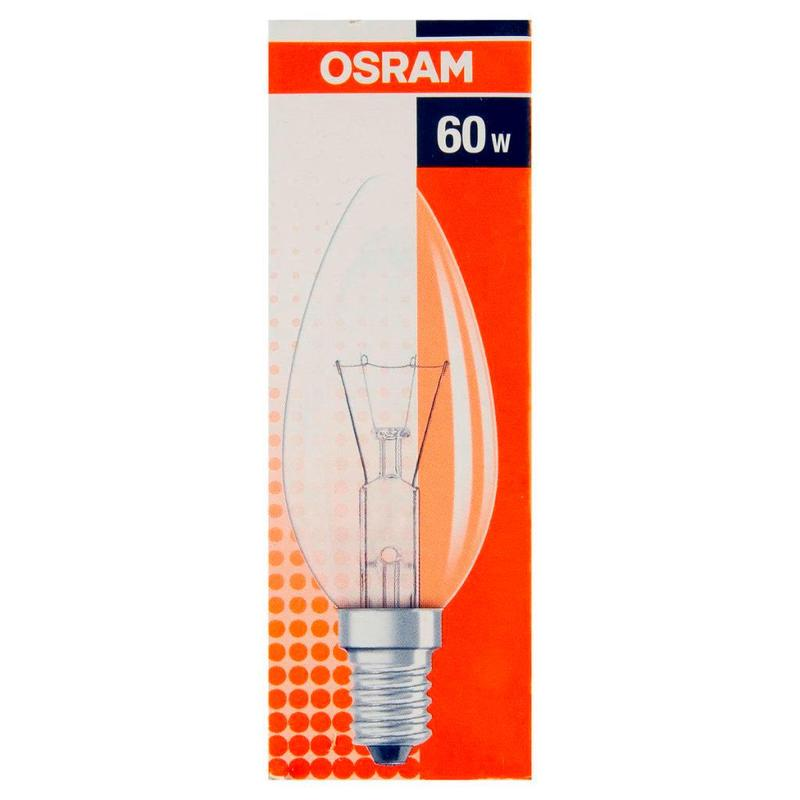Лампа накаливания Osram E14 60Вт прозрачная свеча