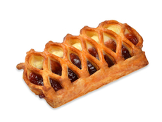 Слойка с клубнично-творожной начинкой, 80г