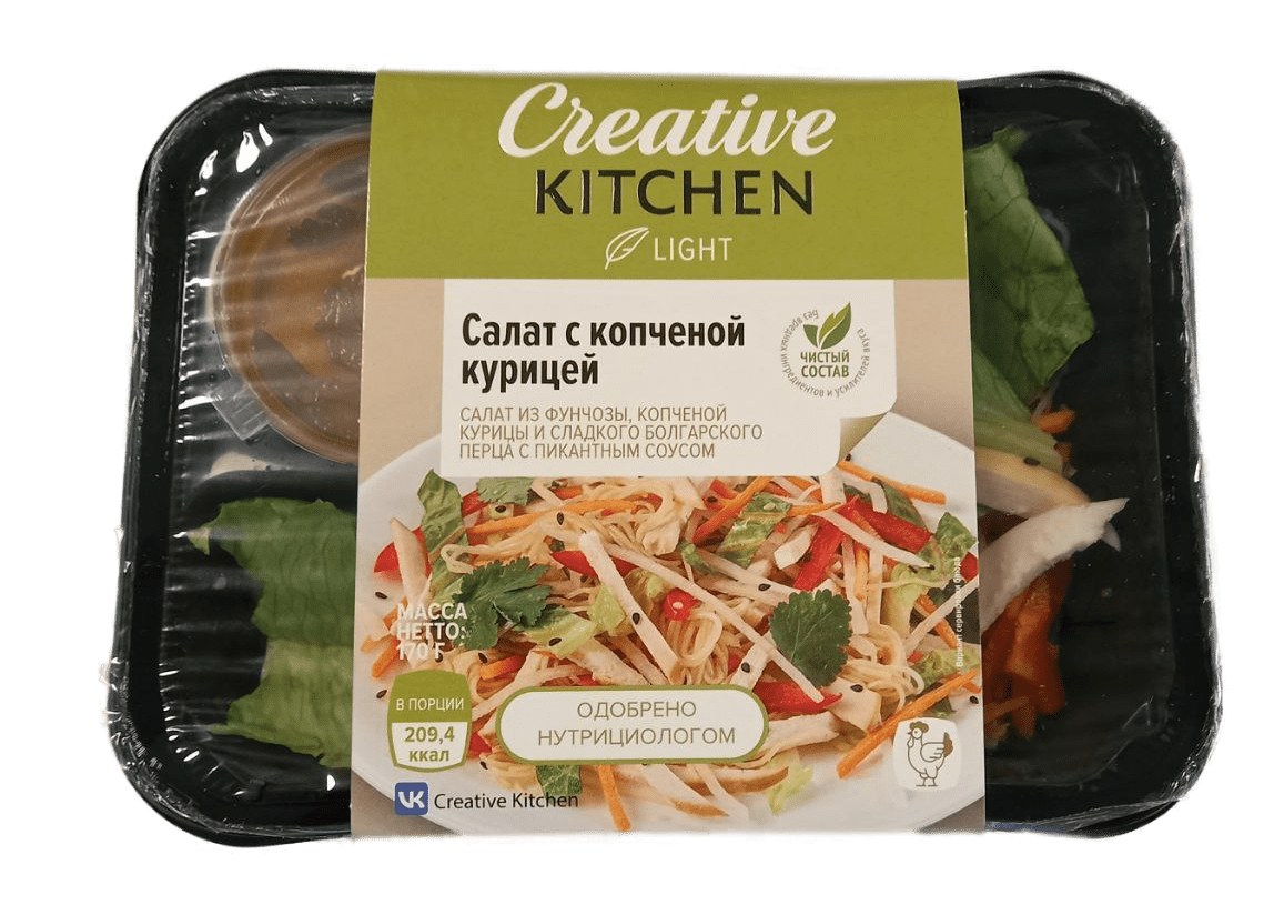 Салат с копченой курицей и болгарским перцем