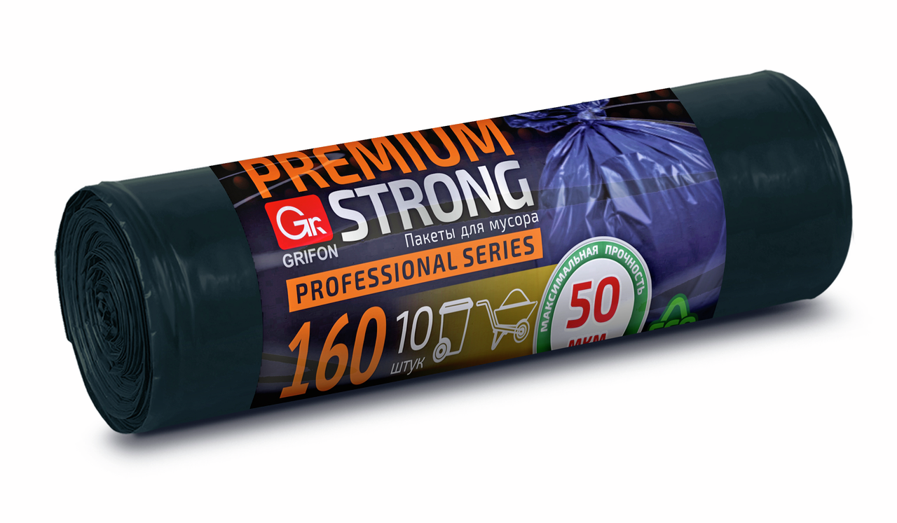 Мешки Grifon Premium для мусора 50мкм 10 штук, 160л