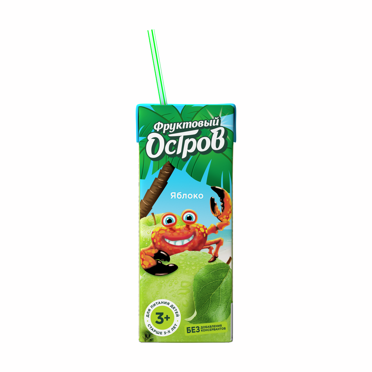 Напиток Фруктовый остров сокосодержащий яблоко, 200мл