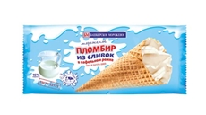 Мороженое Башкирское мороженое Пломбир из сливок рожок, 70г