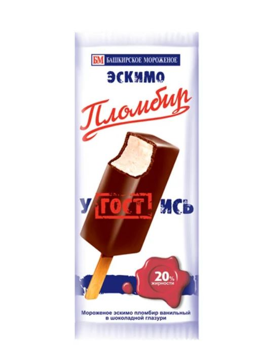 Мороженое Башкирское мороженое Угостись Эскимо Пломбир, 60г купить с ...