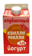 Йогурт Квилли Милли клубника 2.5%, 450г