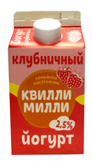 Йогурт Квилли Милли клубника 2.5%, 450г