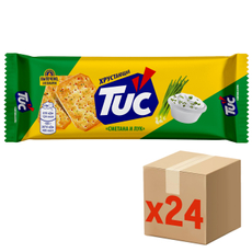 Печенье крекеры Tuc со вкусом сметаны и лука, 100г x 24 шт