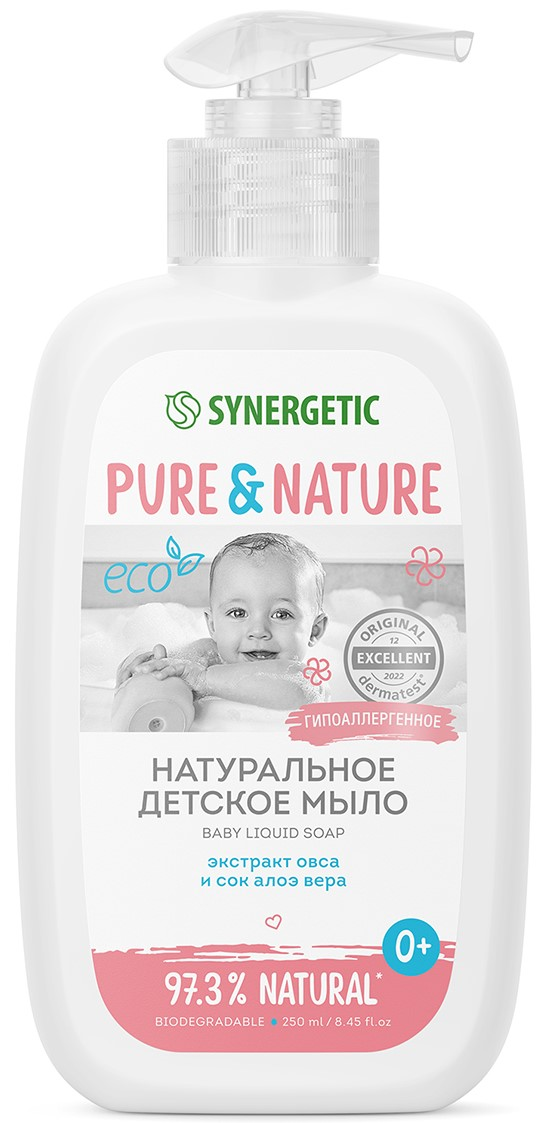 Изображение товара Мыло жидкое детское Synergetic Pure Nature Экстракт овса- алоэ вера, 250мл