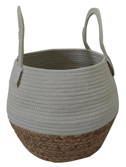 Корзина для белья круглая из хлопкового шнурка, 28 x 28 x 30см