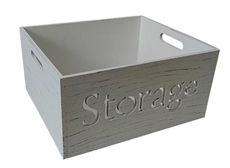 Ящик Storage деревянный белый размер L, 35.5 х 30.5 х 17.5см