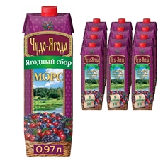 Морс Чудо-ягода Ягодный, 970мл x 12 шт