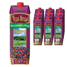Морс Чудо-ягода Ягодный сбор, 970мл x 12 шт