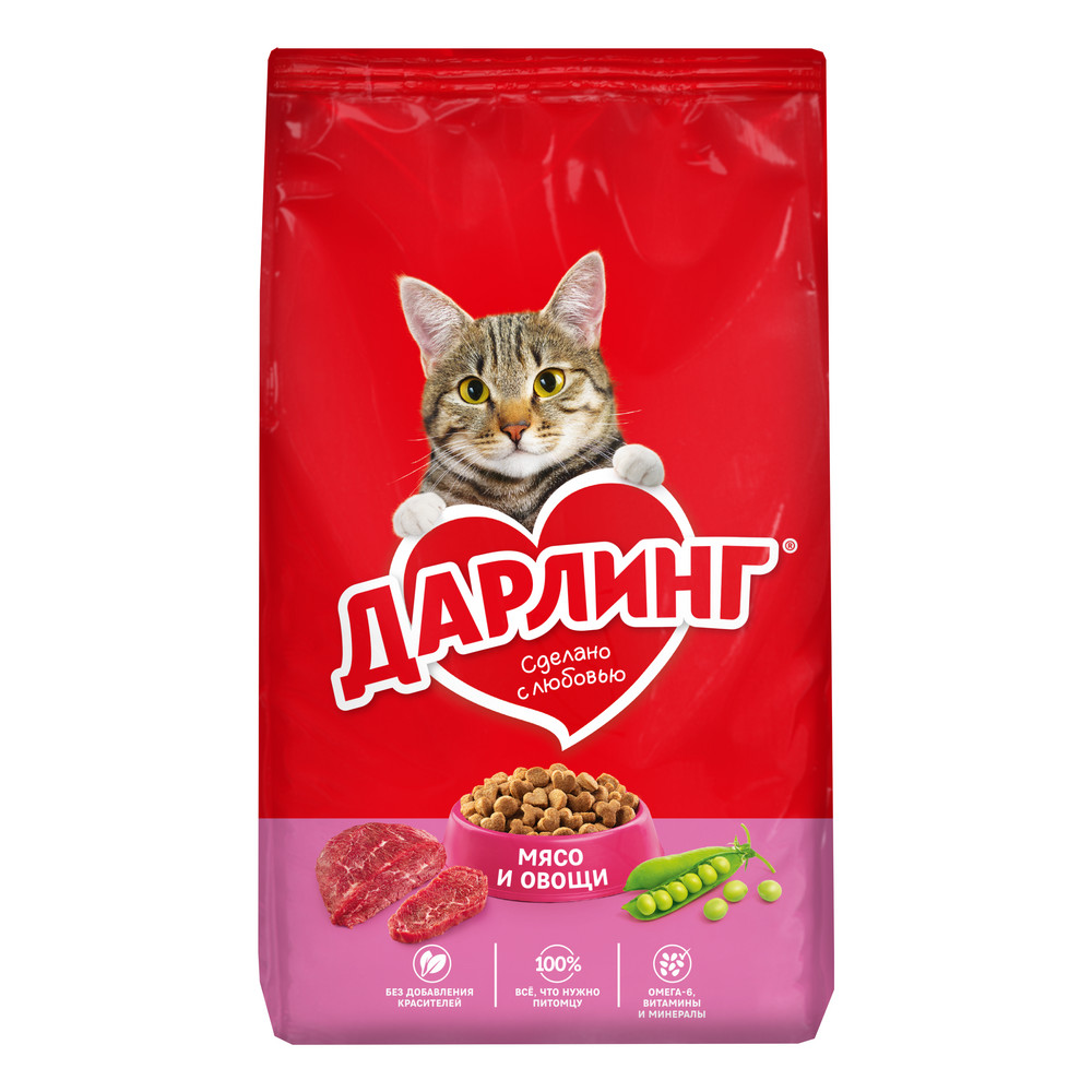 Изображение товара Сухой корм Дарлинг для кошек c мясом и овощами 1.75кг