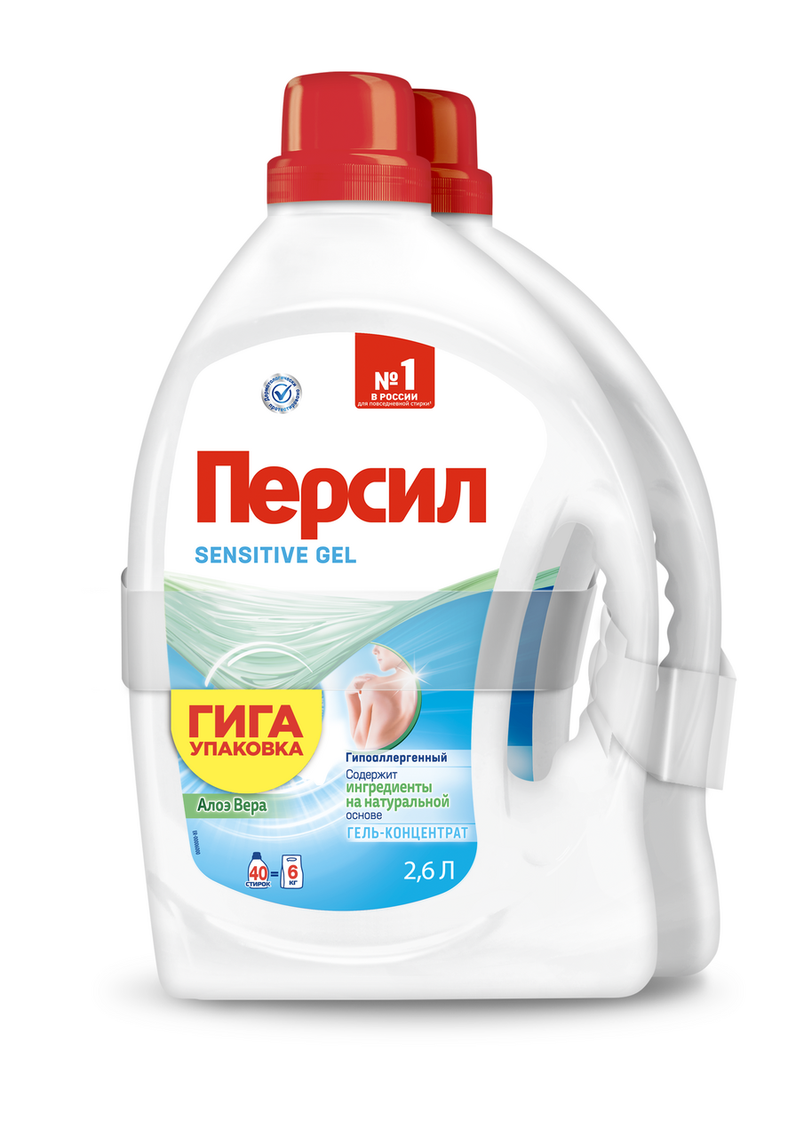 Изображение товара Гель для стирки Персил Sensitive 2.6л x 2 шт, универсальный, натуральный состав