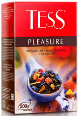 Чай черный Tess Pleasure Шиповник и яблоко байховый листовой, 200г