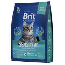 Корм Brit сухой для кошек с чувствительным пищеварением ягненок-индейка, 800г