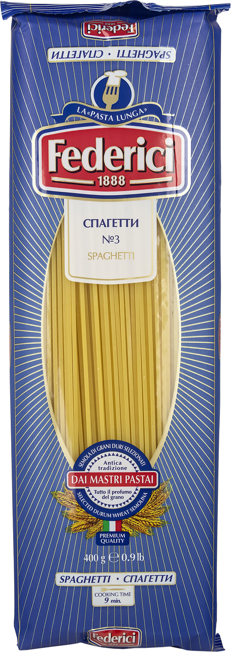 Изображение товара Макароны спагетти Federici Spaghetti №3 высший сорт, 400г