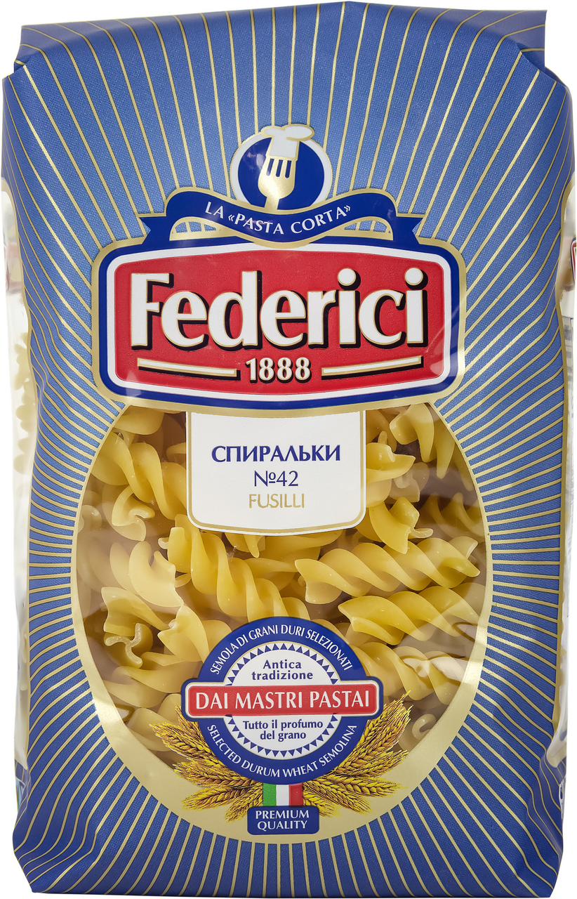 Изображение товара Макароны спирали Federici Fusilli №42 высший сорт, 400г