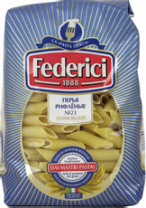 Макароны перья Federici Penne Rigate №23 рифленые высший сорт, 400г