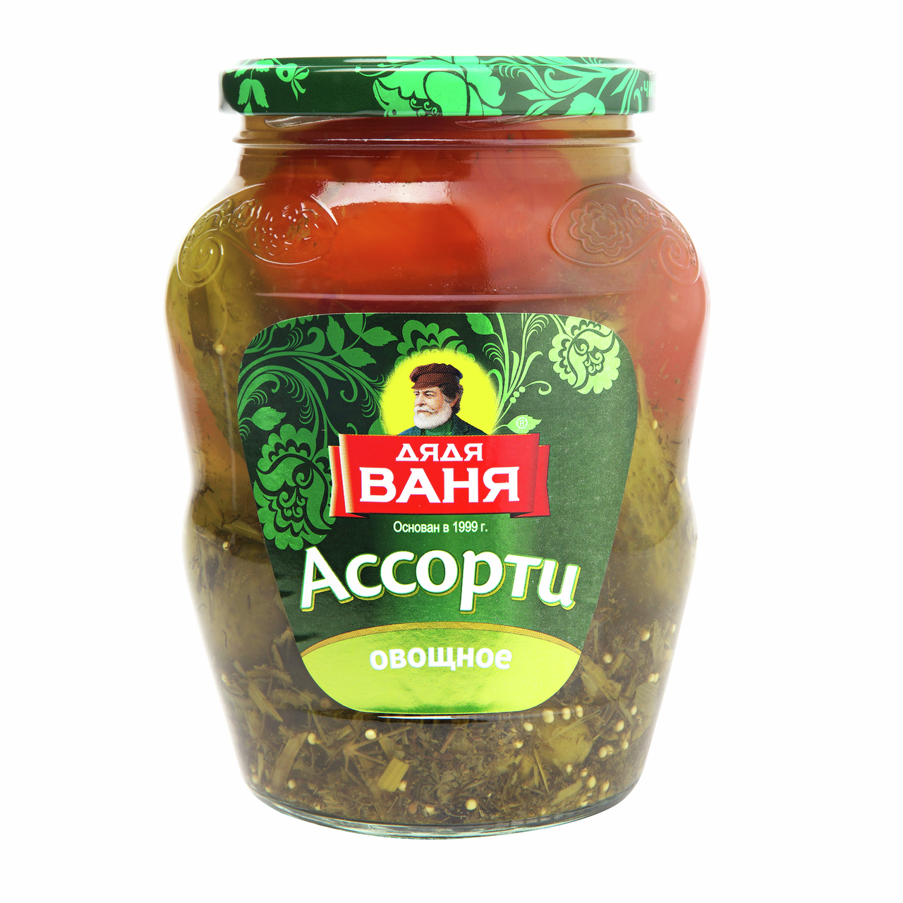 Ассорти овощное маринованное Дядя Ваня Томаты и огурцы, 680г