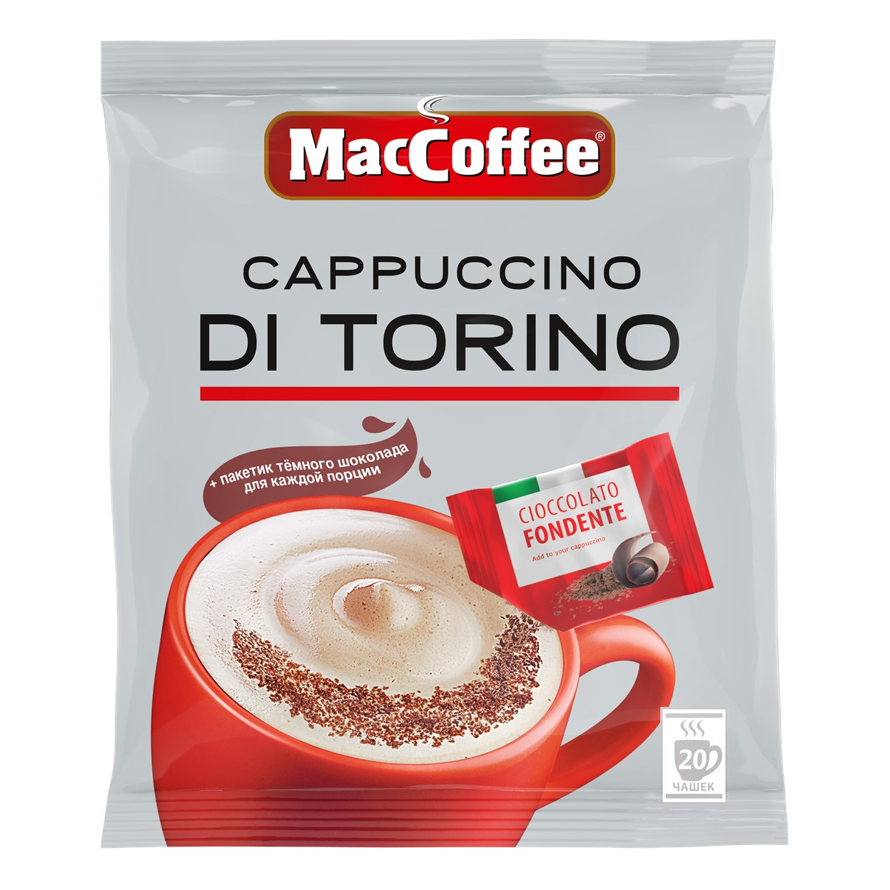 Кофе MacCoffee Capuccino Di torino растворимый (25.5г x 20шт), 510г купить  с доставкой на дом, цены в интернет-магазине