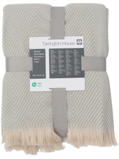 Tarrington House Плед акрил серия кашемир серо-голубой 430г, 130 x 170см