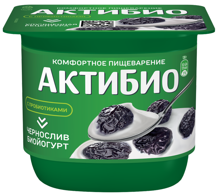 Йогурт Актибио чернослив 2.9%, 130г