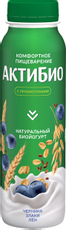 Йогурт питьевой Актибио черника-злаки-семена льна 1.6%, 260г