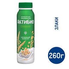 Йогурт питьевой Актибио злаки 1.6%, 260г
