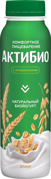 Йогурт питьевой Актибио злаки 1.6%, 260г