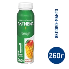 Йогурт питьевой Актибио манго-яблоко 1.5%, 260г