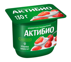 Йогурт Актибио клубника 2.9%, 130г