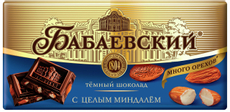 Шоколад Бабаевский темный с цельным миндалем, 90г