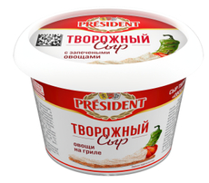 Сыр творожный President овощи на гриле 54%, 140г