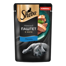 Корм консервированный Sheba для взрослых кошек паштет-лосось, 75г