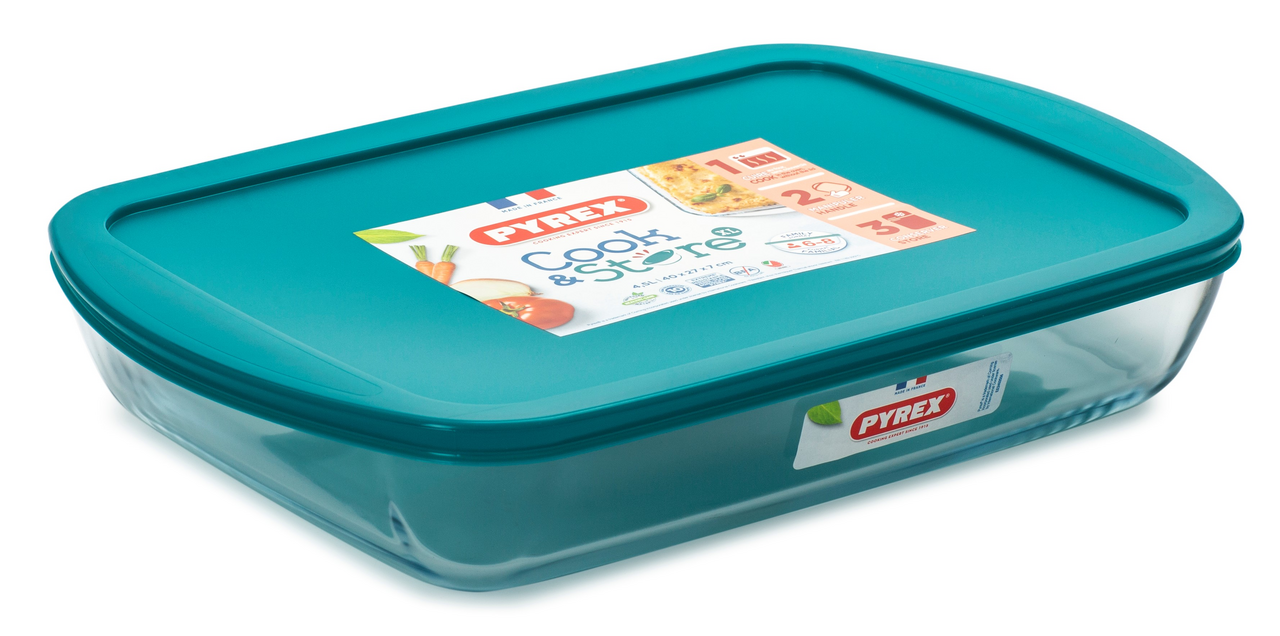 Изображение товара Форма для запекания Pyrex Cook&Store с крышкой 40 x 27 x 7см, 4.5л