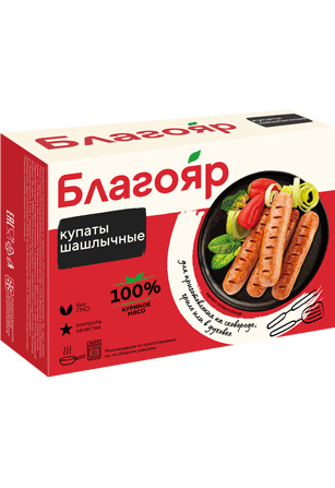 Купаты из цыпленка-бройлера Благояр Шашлычные охлажденные, 400г