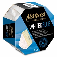 Сыр Natura selection White&Blue с голубой плесенью 60%, 125г
